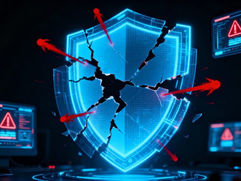 Editorial illustration of business and IT leaders reviewing cyber risk dashboards, incident scenarios, and security priorities in a modern office setting.